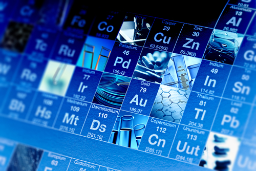 Periodic table of elements and laboratory tools - Women and science